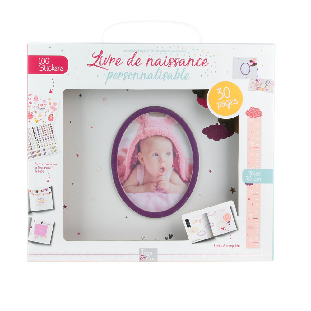 Livre de naissance personnalisable rose Chez Rentreediscount Loisirs